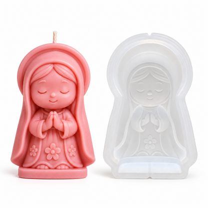 Molde De Silicona Virgencita Virgen Vela Comunión Altar