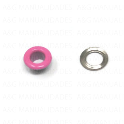 50 Ojillos Con Arandela 4Mm Rosa Ojillos