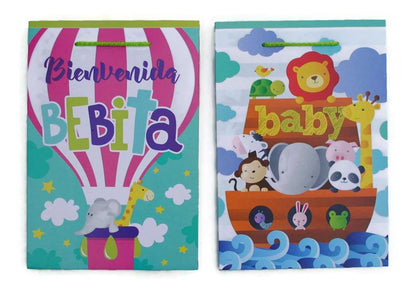 6 Bolsas Papel Envolver Regalo Ch Med Gde Niña Baby Shower