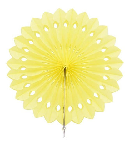 3 Abanicos Amarillo Papel Flor Decoración Fiesta 20 25 30cm