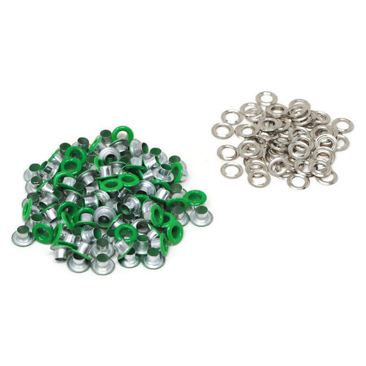 50 ojillos con arandela 8mm/4mm "Verde"