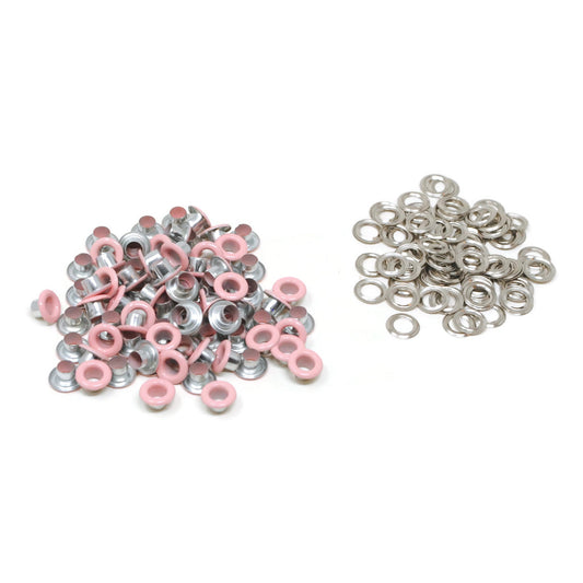 50 ojillos con arandela 8mm/4mm "Rosa Claro"