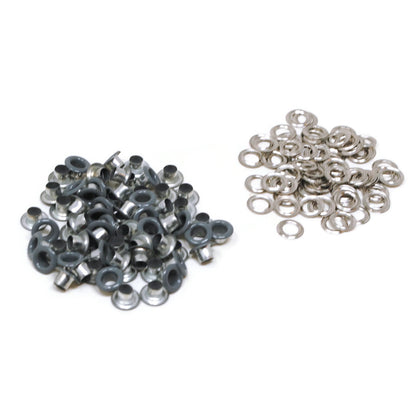 50 ojillos con arandela 8mm/4mm "Gris"