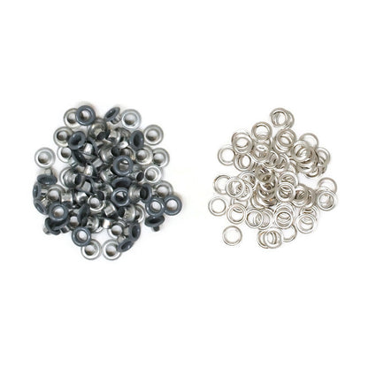 50 ojillos con arandela 8mm/4mm "Gris"