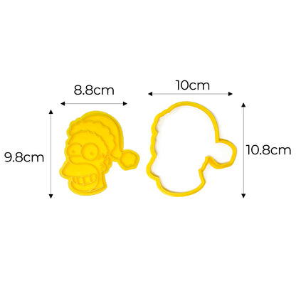 Cortador de galletas "Homero Santa" con plantilla