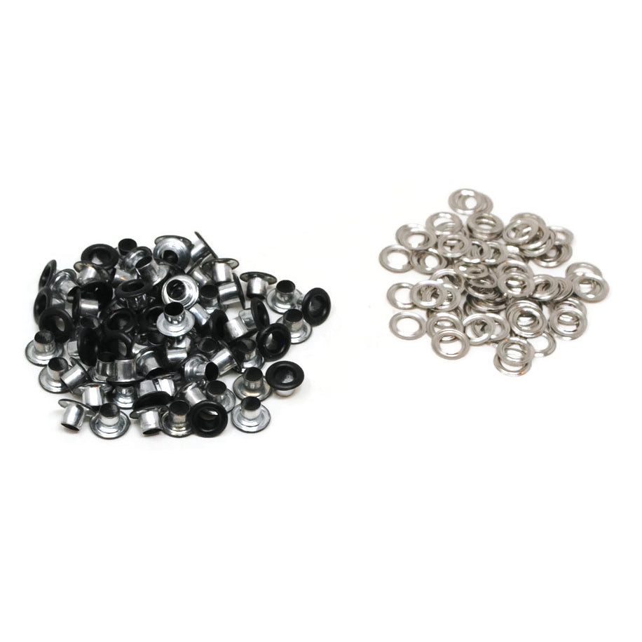 50 ojillos con arandela 8mm/4mm "Negro"