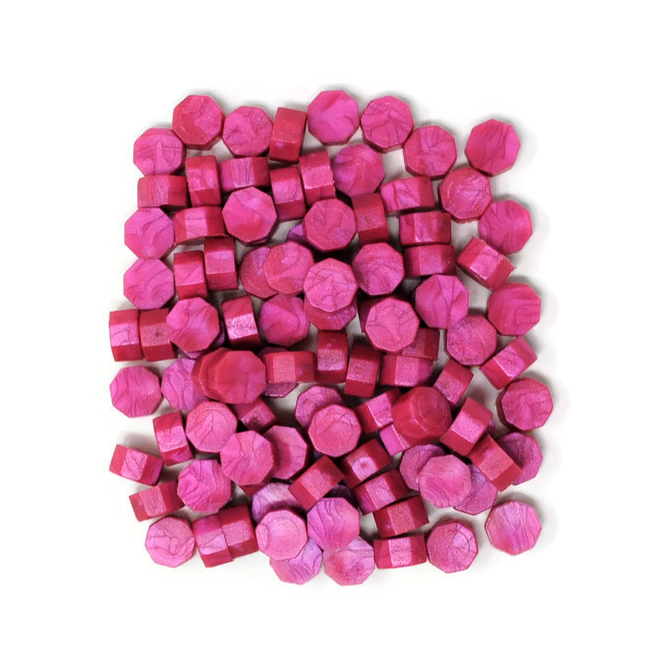 Bolsa de 100 pastillas de lacre para sellos "Magenta"