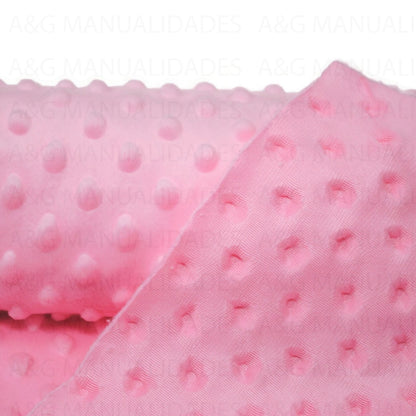 Corte 1Mt Tela Minky Dots Rosa 150Cm De Tela